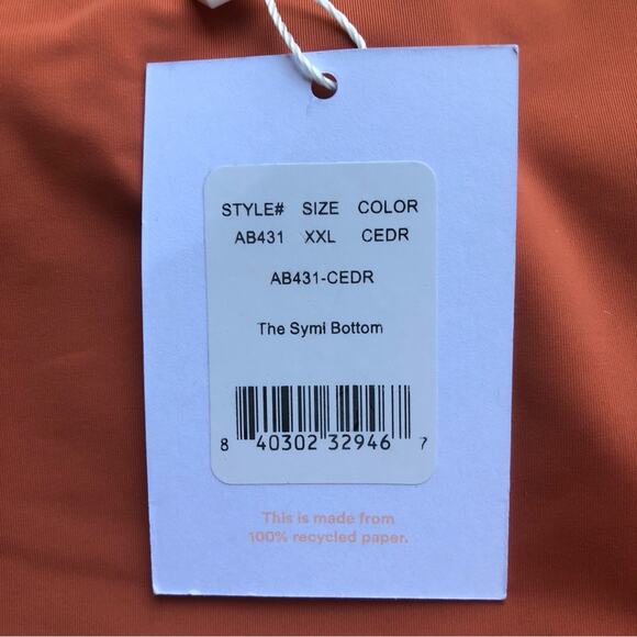 Andie NWT The Symi Sustainable High Leg Cut Low Rise Bikini Bottom Cedar XXL - Picture 11 of 13